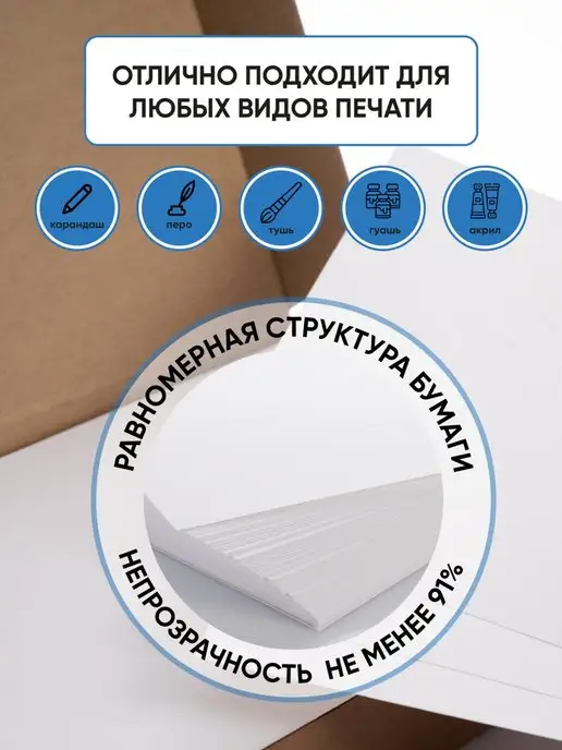 Бумага Бумажная лавка A4, 160 г/м², 250 листов, матовая, фото 3