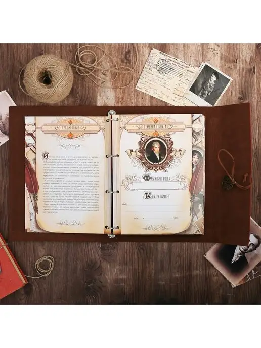 подарки Родословная книга "Наш род" в обложке из искусственной кожи, красный, фото 7
