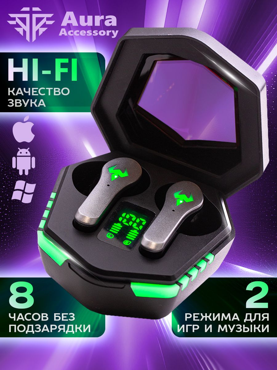 Наушники беспроводные игровые + напальчники для PUBG Aura Accessory  150357587 купить в интернет-магазине Wildberries