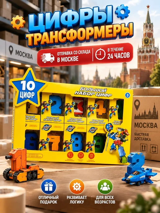Cute Pet Цифры трансформеры набор 10в1, желтый, фото 3