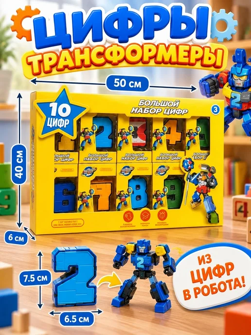 Cute Pet Цифры трансформеры набор 10в1, желтый, фото 4