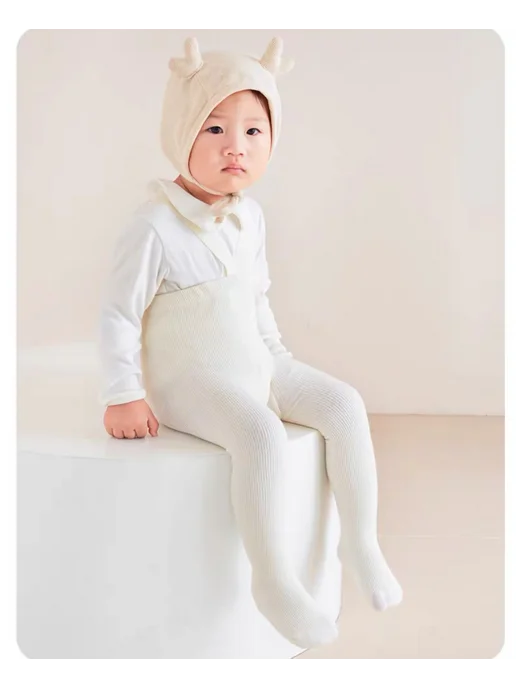 Dekna kids Колготки детские на подтяжках, белый, фото 2
