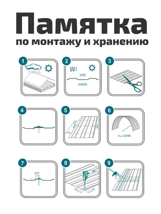 Пластилюкс Кровельный поликарбонат 0.8 мм C-8 для Теплиц, 1.05х1м, 5, 1 м, фото 3