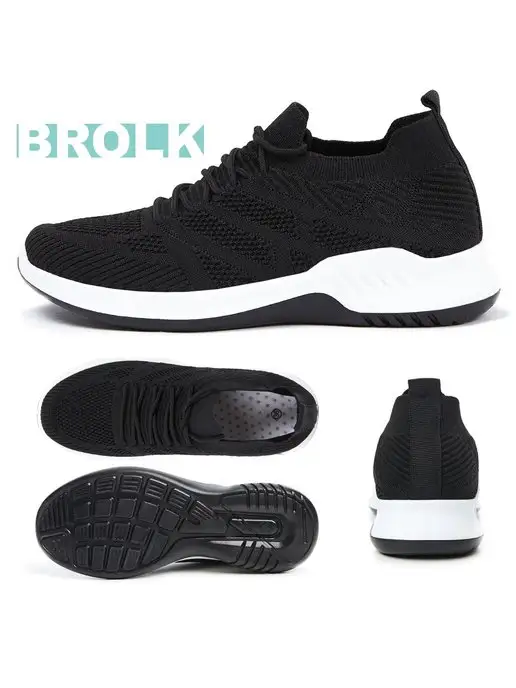 BROLK Кроссовки женские летние демисезонные спортивные, черный, фото 4