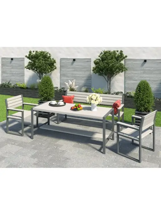 Make Mebel Каркас тройной для длинной скамьи со спинкой Челси, серый, фото 2