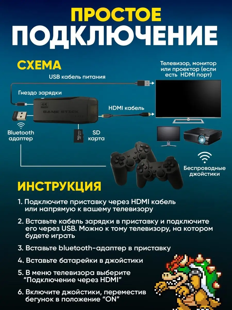 Игровая приставка для телевизора game stick lite 4k ShumShop 150434831  купить в интернет-магазине Wildberries