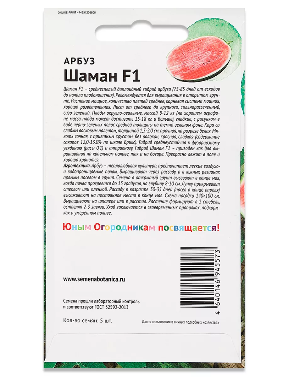 Арбуз ШАМАН F1 5 шт, семена арбуза для средней полосы Детская грядка  150448542 купить за 179 ₽ в интернет-магазине Wildberries