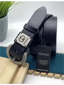 Ремень кожаный GUCCI широкий для джинс брюк Gucci 150487900 купить за 731 ₽ в интернет-магазине Wildberries