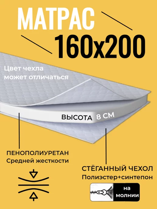 BRURRY Матрас-топпер 160х200 высотой 8 см