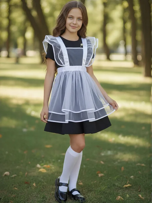 Beatricce Фартук школьный белый, белый, фото 3