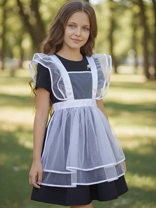 Beatricce Фартук школьный белый, белый, фото 5