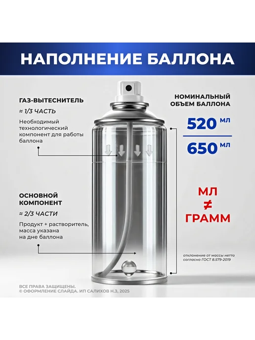 1К Грунт акриловый для автомобиля, серый, баллон 520 мл, 520 мл, фото 5