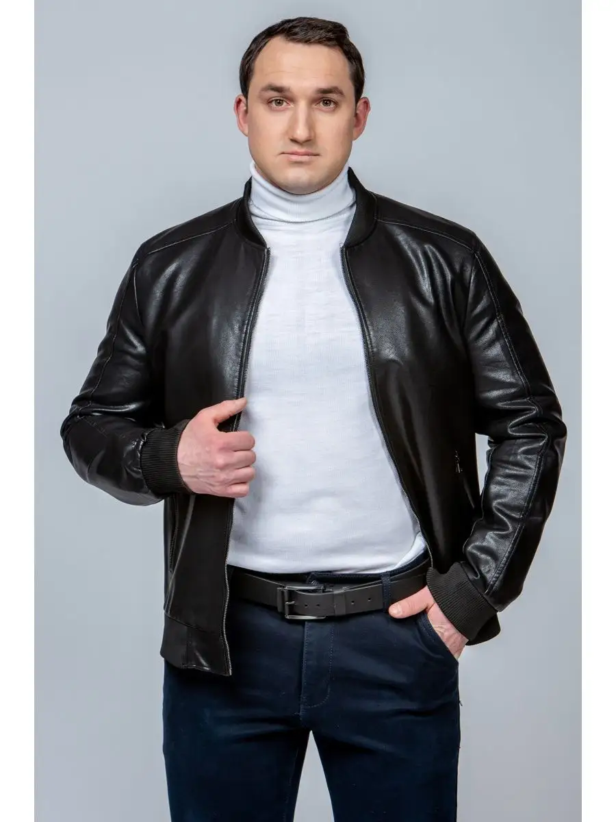 Бомбер кожаный