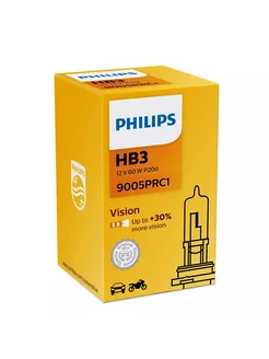 Автолампа HB3 (9005) 12V 65W (P20d) Vision +30% Philips 150635648 купить за 937 ₽ в интернет-магазине Wildberries