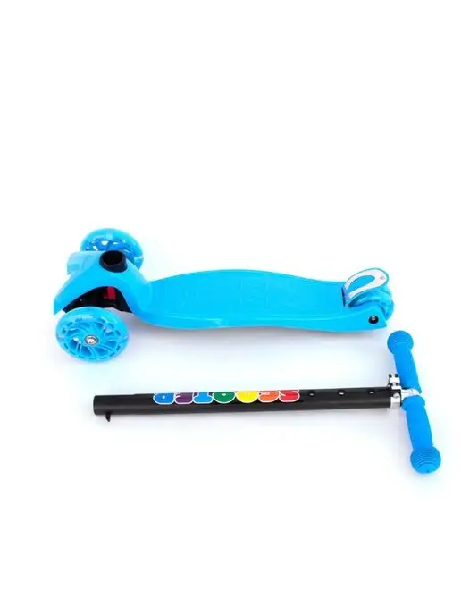 Scooters Самокат детский трехколесный со светящимися колесами, синий, фото 4