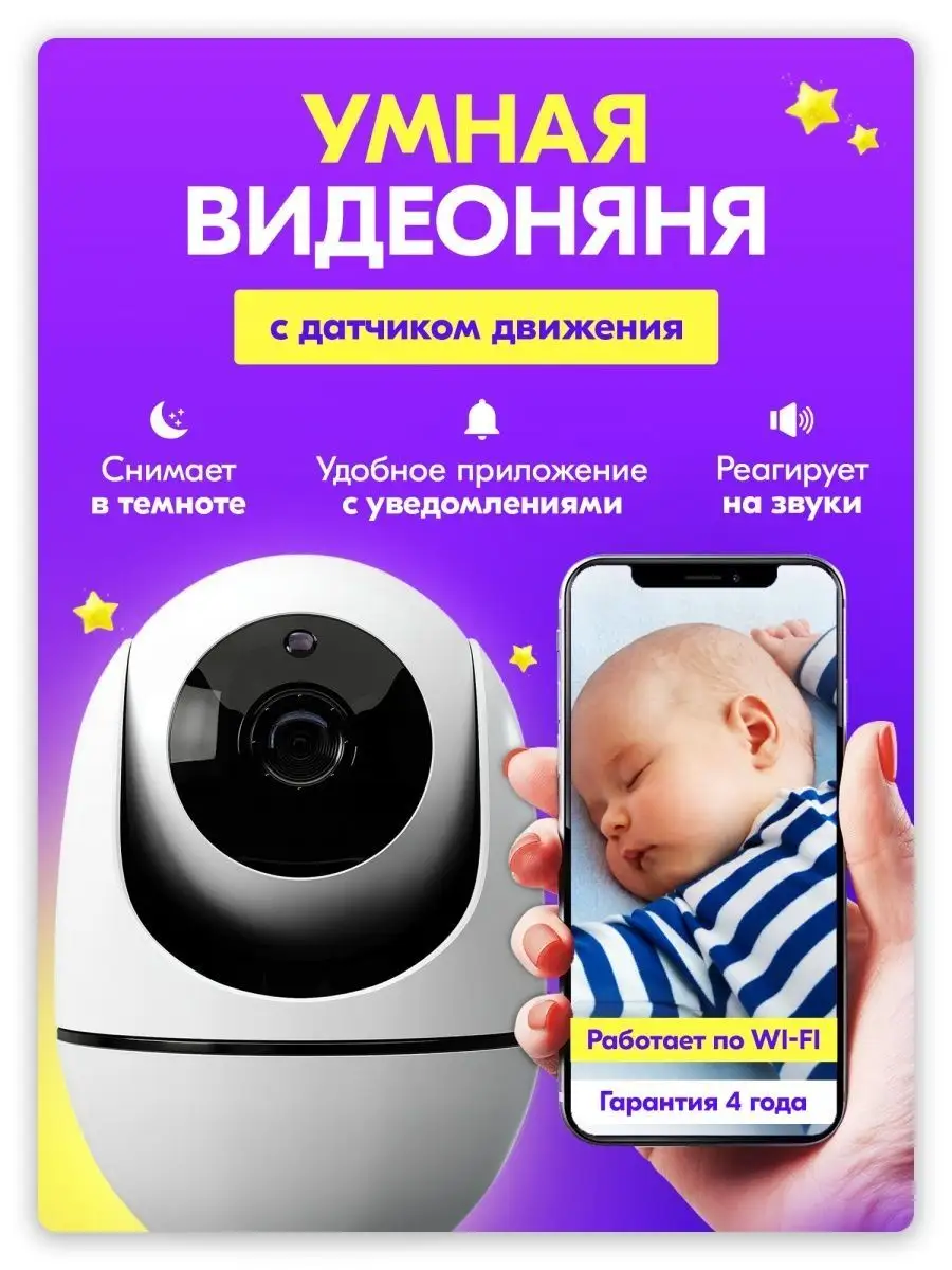 Видеоняня wi-fi для наблюдения за ребенком ip камера 360 ilyakrass_shop  150734938 купить за 2 150 ₽ в интернет-магазине Wildberries