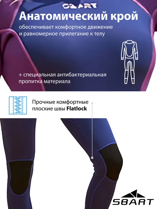 SBART Гидрокостюм неопреновый 3 мм, синий, фото 4