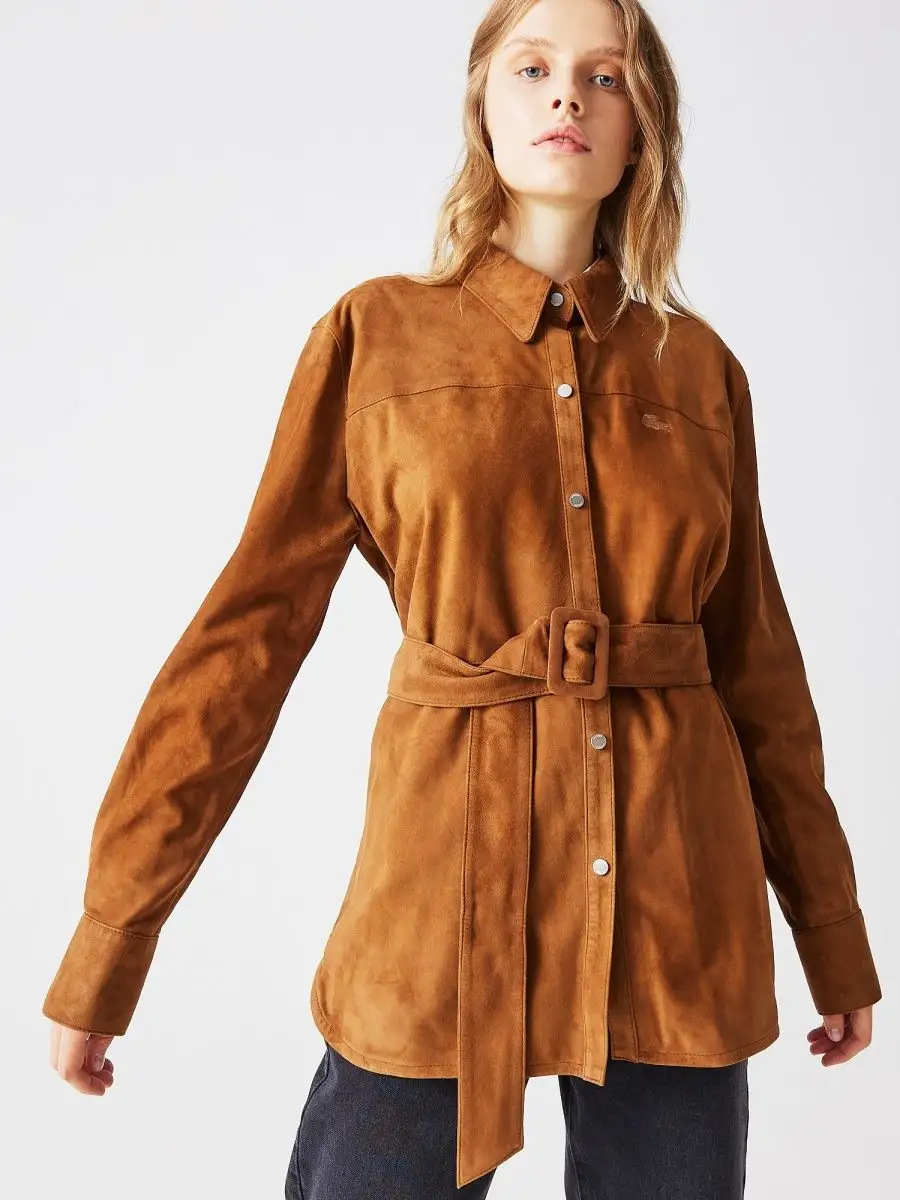 Куртка из натуральной замши lacoste 150759992 купить за 32906 ₽ в