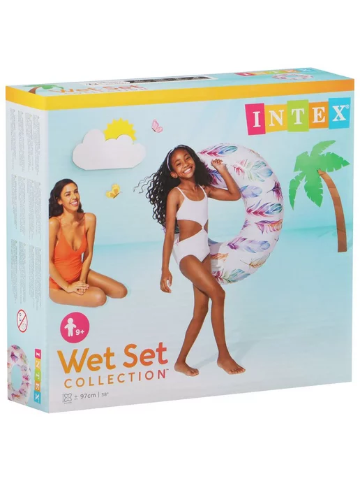 Intex Надувной круг для плавания с ручками 97см Интекс 58263, фиолетовый, фото 4