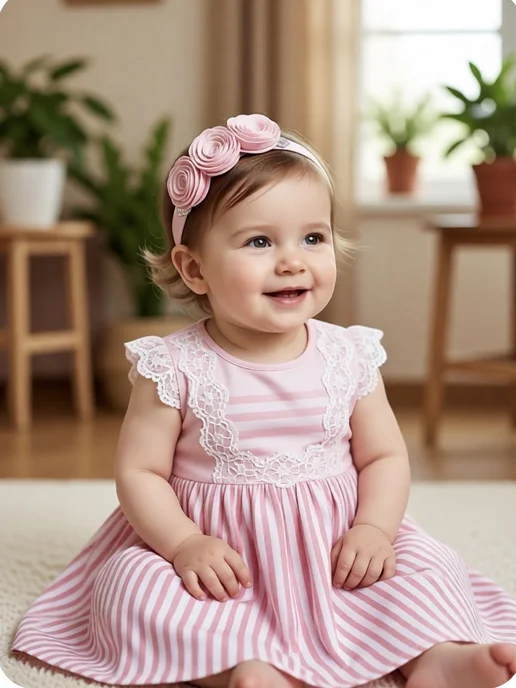 Divo Kids Повязка-бантик на голову для малышей новорожденных набор, розовый, фото 3