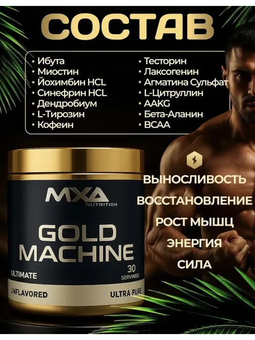 INSANE LABZ Анаболический комплекс MXA Nutrition Gold Machine 300 гр, 30…, 300 г, фото 2