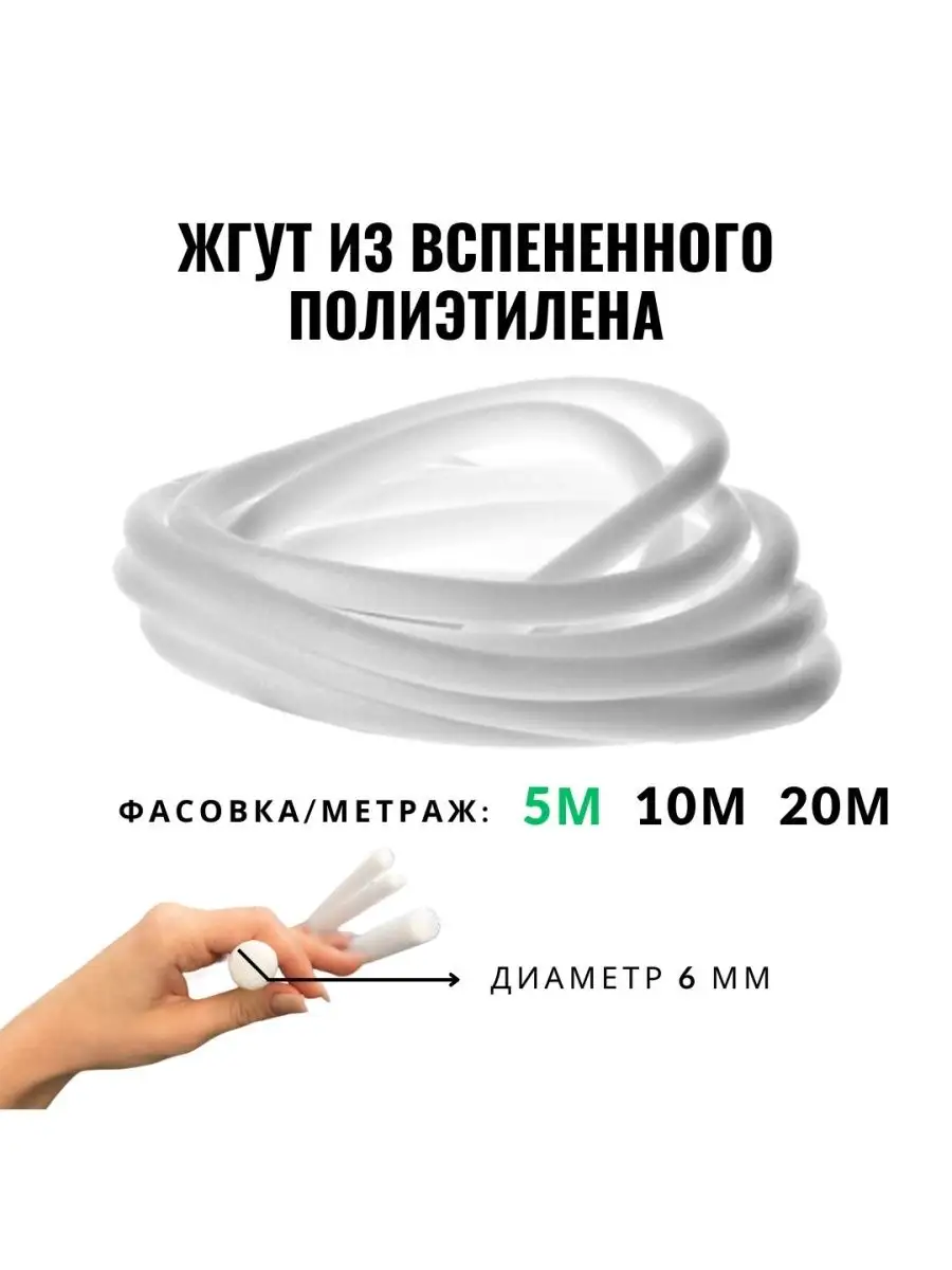 Шнур уплотнительный пористый 6 мм 5 метров БАЗИС 150790553 купить за 190 ₽  в интернет-магазине Wildberries