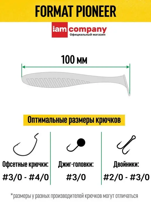 I AM Company Набор силиконовых приманок FORMAT PIONEER 100mm, синий, фото 2