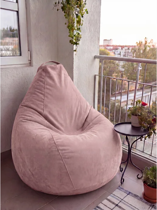 Goodpoof Кресло мешок 3XL микровелюр, розовый, фото 8