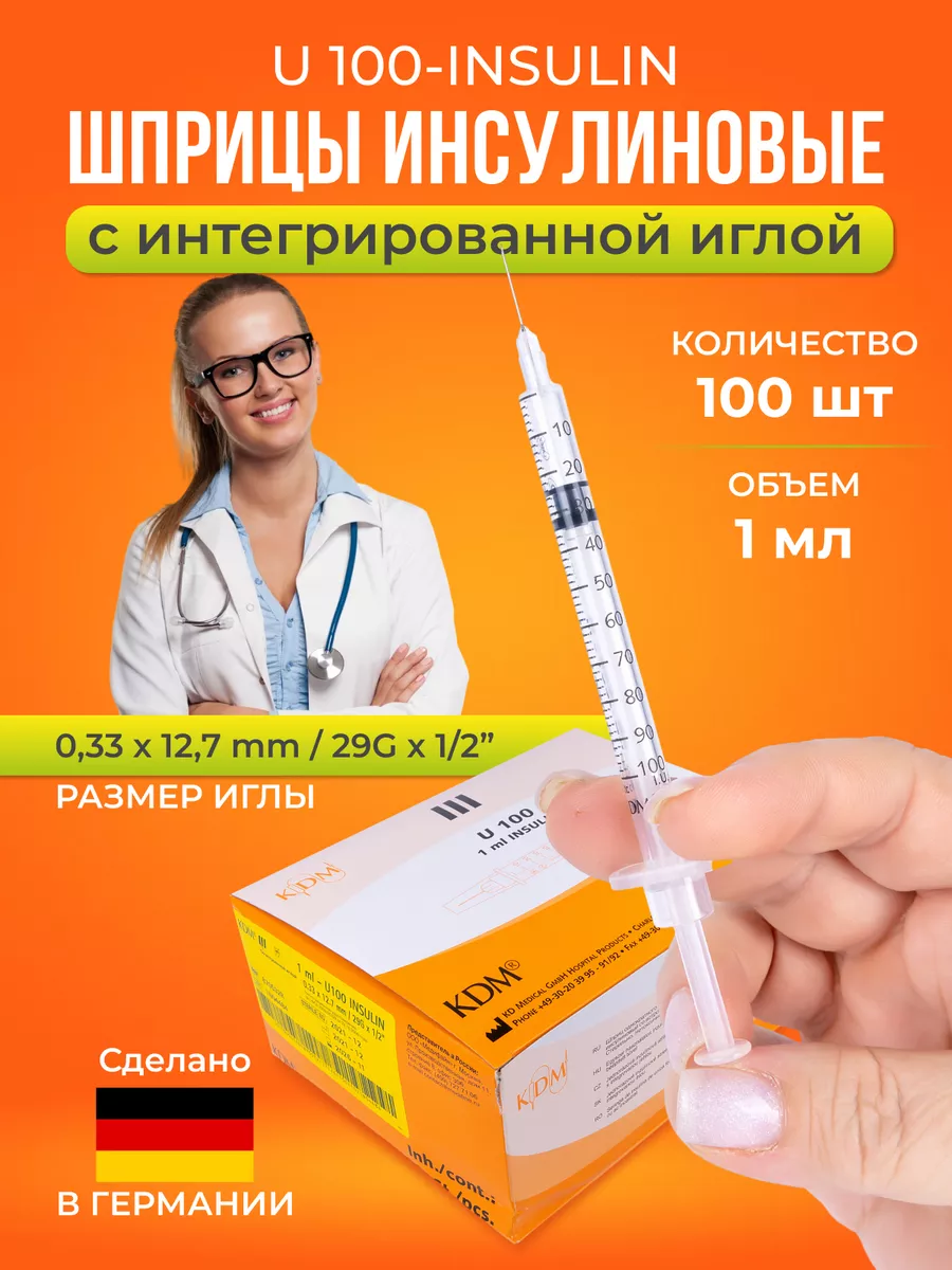 Шприцы инсулиновые 1 мл со...