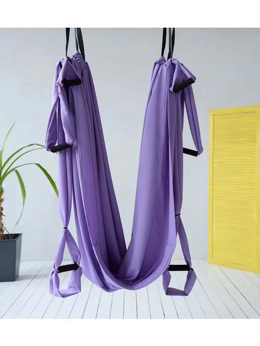 YoGuru Гамак для йоги Хлопок с вставками, фиолетовый, фото 4