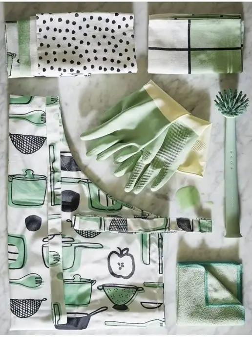 IKEA Хозяйственные перчатки, зеленый, фото 5