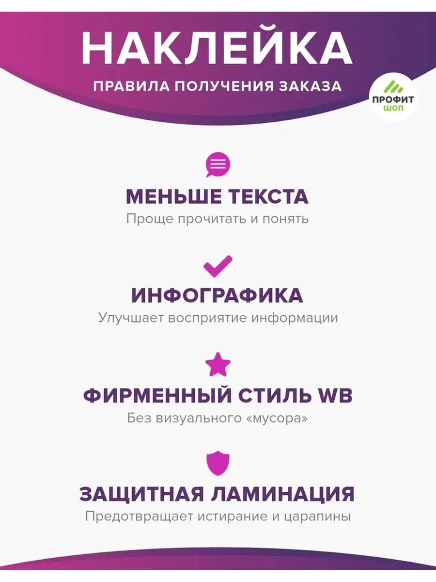 Наклейка для ПВЗ Wildberries в пункт выдачи Профит Шоп 151003664 купить за  460 ₽ в интернет-магазине Wildberries