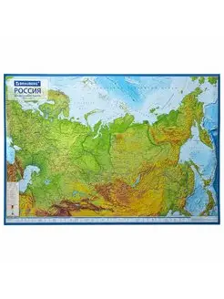 Карта России физическая 101х70 см, 1:8,5М, интерактивная BRAUBERG 151027382 купить за 254 ₽ в интернет-магазине Wildberries