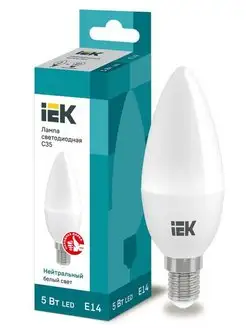 Лампа светодиодная(LED)Свеча Е14 5Вт 4000К IEK 151058995 купить за 135 ₽ в интернет-магазине Wildberries