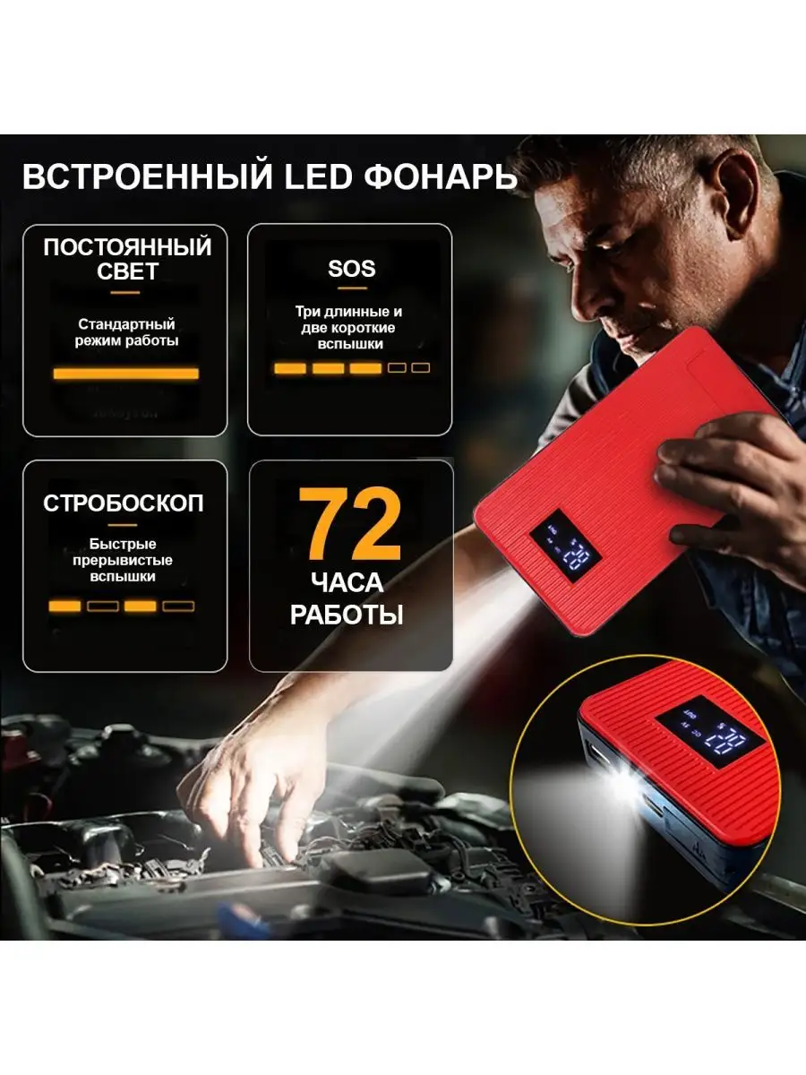 Пусковое устройство 8 000 мАч, 200/400А iCartool IC-JSD08 iCarTool  151144575 купить за 3 914 ₽ в интернет-магазине Wildberries