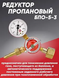 Редуктор пропановый БПО-5-3 ПТК 151156826 купить за 913 ₽ в интернет-магазине Wildberries