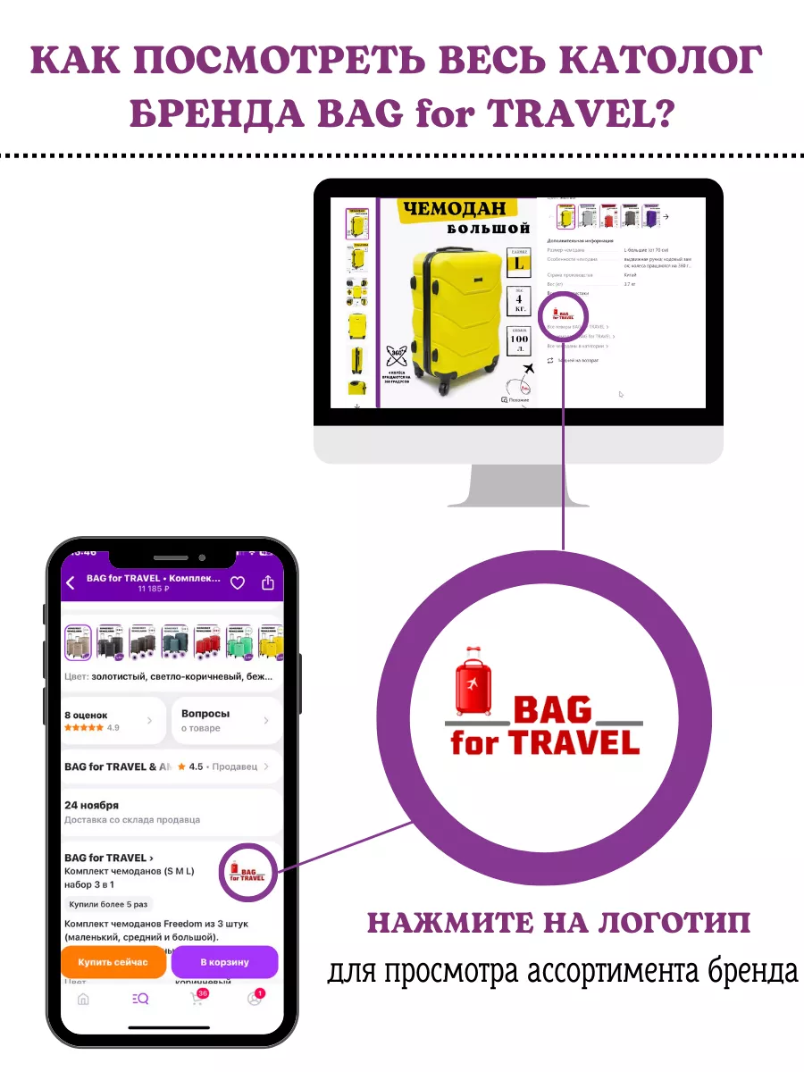 Комплект чемоданов (S M L) набор 3 в 1 BAG for TRAVEL 151174165 купить в  интернет-магазине Wildberries