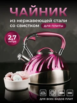 Чайник со свистком для плиты ASTIX SWK-520 2,7л ASTIX 151193729 купить за 1 749 ₽ в интернет-магазине Wildberries