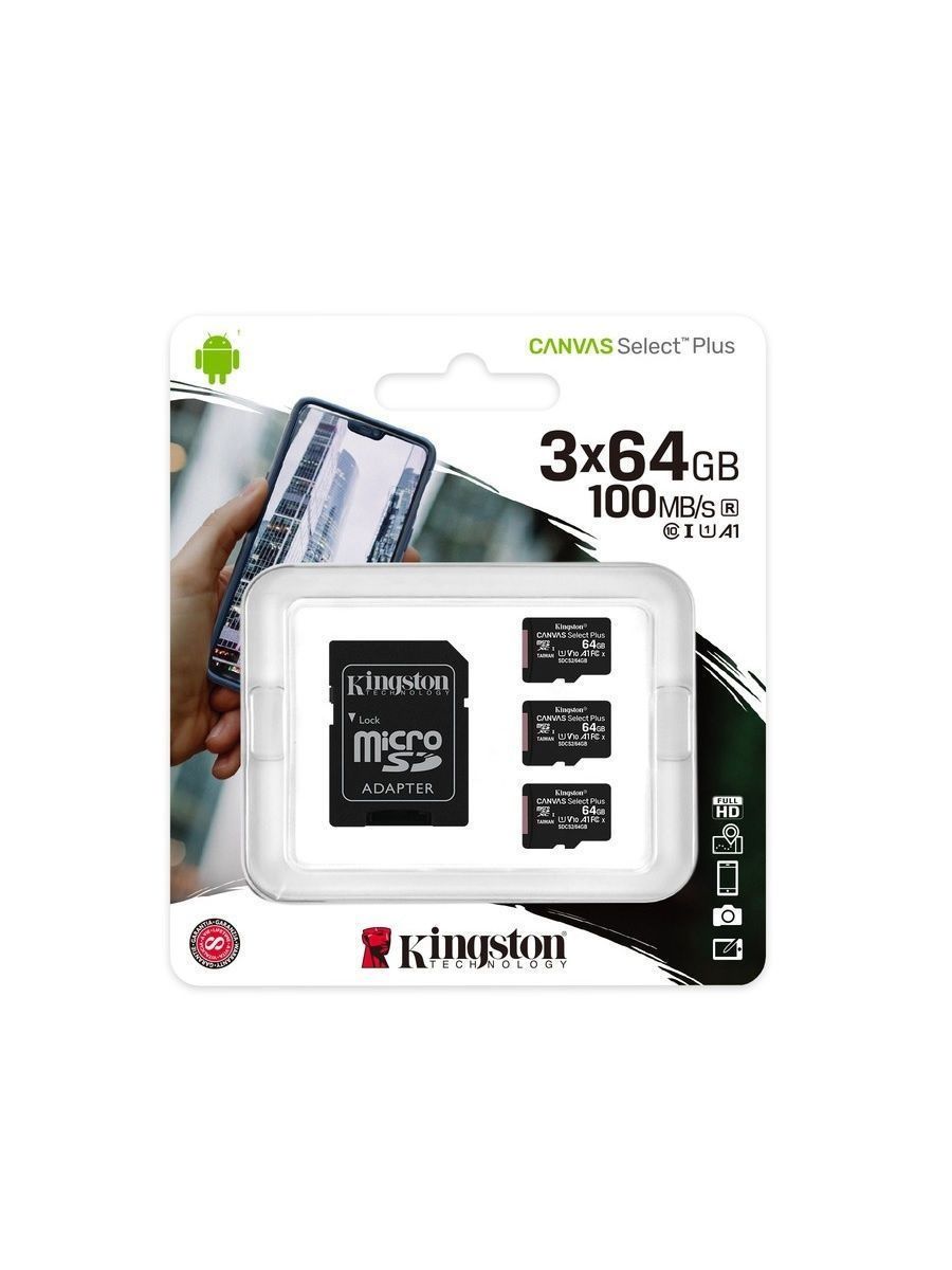 Kingston canvas select plus microsdhc 32 гб. MICROSD 64gb Kingston class 10 Canvas select Plus a1 (100 MB/S) + SD адаптер. Kingston Canvas select Plus MICROSD. MICROSD Kingston 64gb. Sdcs2/32gb.