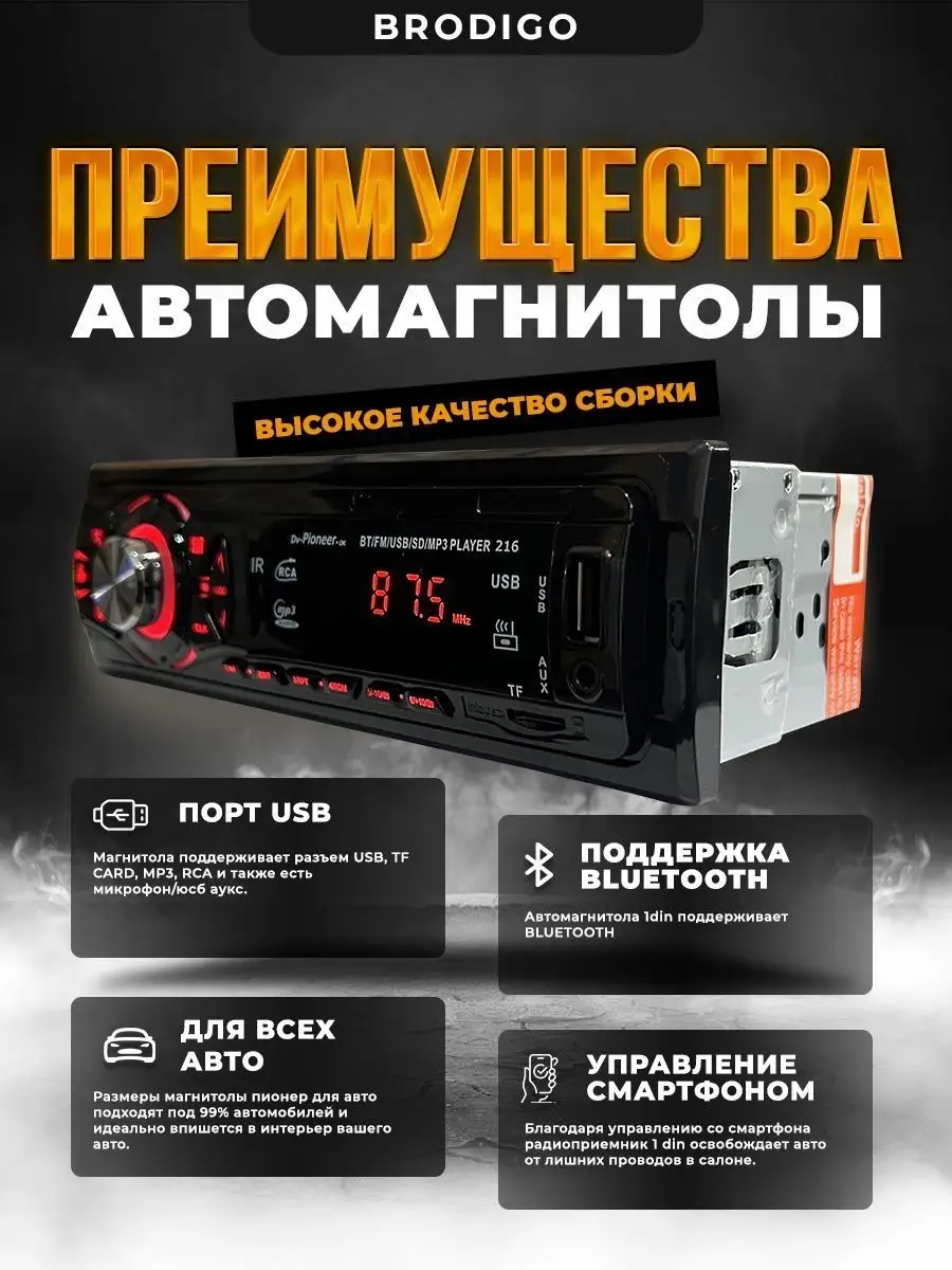 Автомагнитола 1 DIN, Bluetooth, AUX, USB Автовыбор 151241593 купить за 871  ₽ в интернет-магазине Wildberries