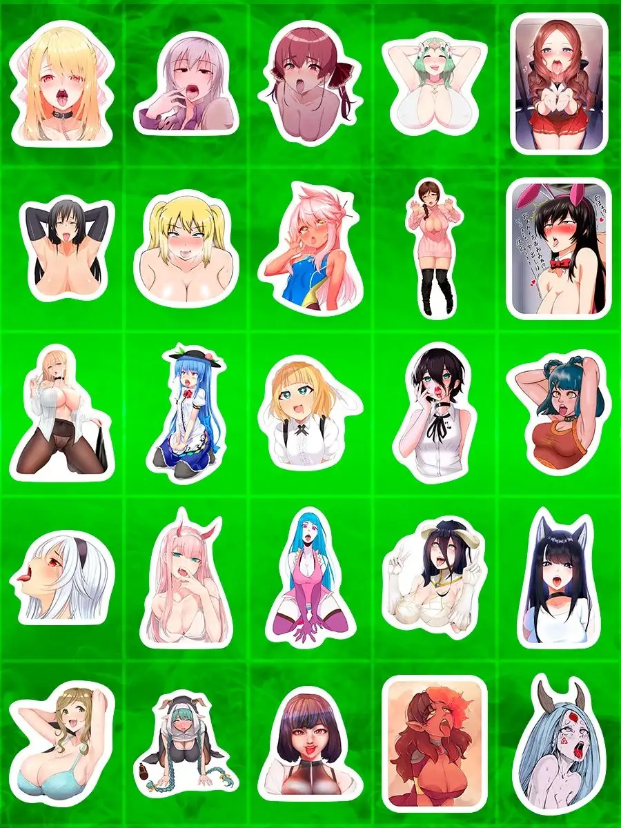 Стикеры наклейки эротика секс Ахегао аниме +18 голые девушки Sticker Rush  151260761 купить в интернет-магазине Wildberries