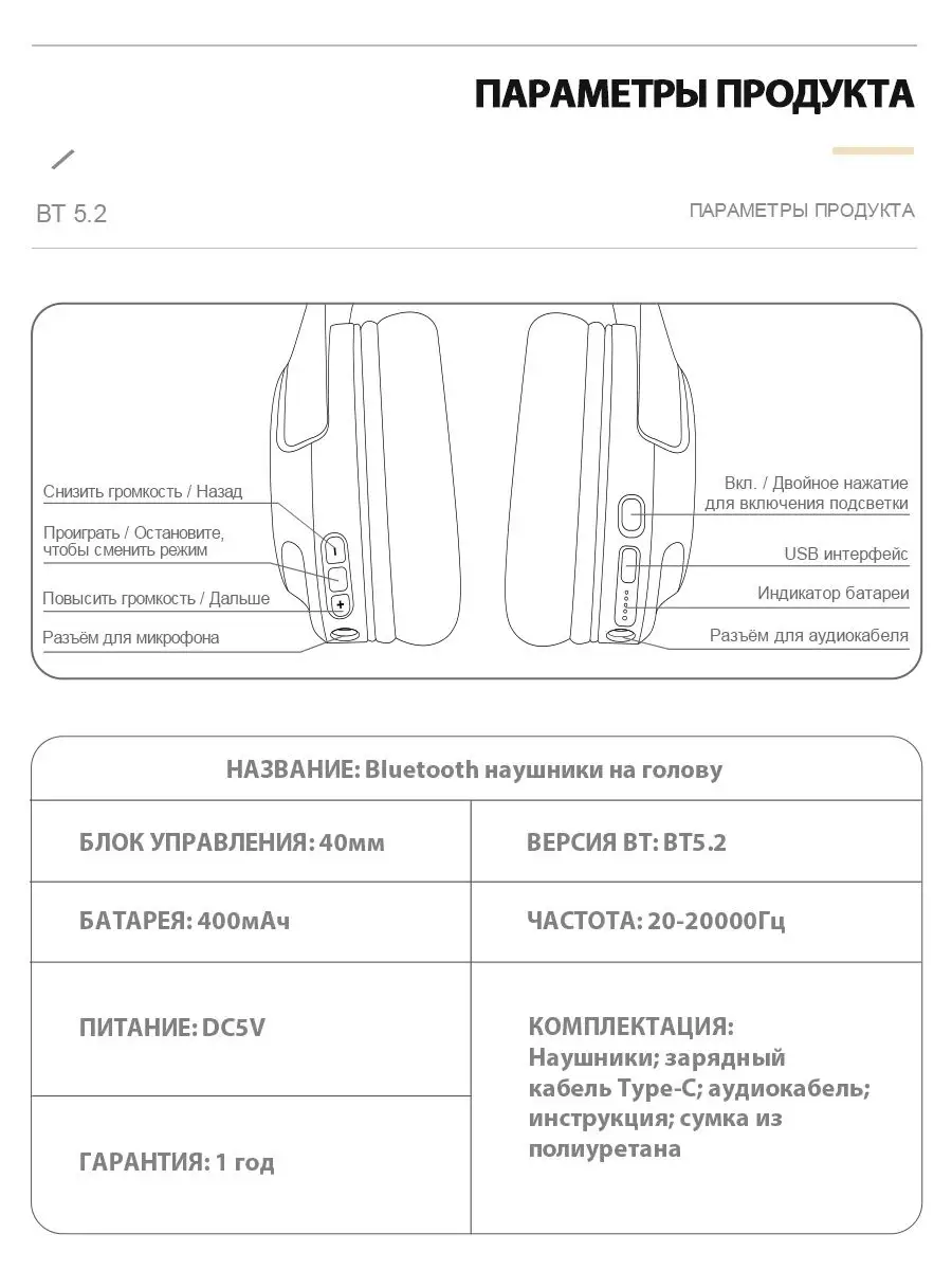 Наушники беспроводные большие с микрофоном SMART PRESENT 151294263 купить в  интернет-магазине Wildberries