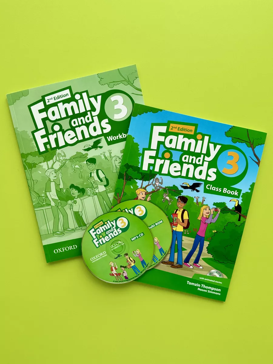 Family and Friends 3 Class Book + Workbook + 2CD E-book 151442680 купить за  745 ₽ в интернет-магазине Wildberries