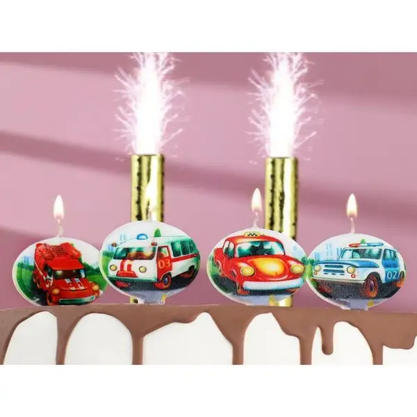 Набор свечей в торт "Машинки"