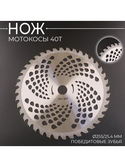 Нож мотокосы 40T (D-255/22.4 mm) (победитовые зубья) Beezmoto 151463177 купить за 386 ₽ в интернет-магазине Wildberries