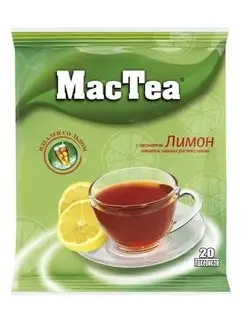 Растворимый чайный напиток "MacTea" Лимон, 20 саше по 16гр MacTea 151483217 купить за 270 ₽ в интернет-магазине Wildberries