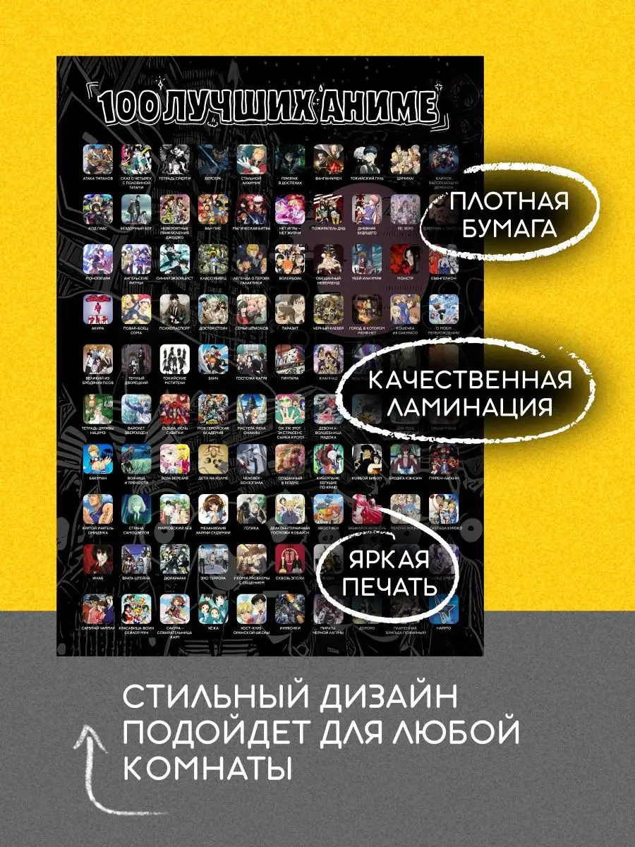 Скретч постер 100 лучших аниме плакат на стену True Books Space 151521660  купить за 792 ₽ в интернет-магазине Wildberries