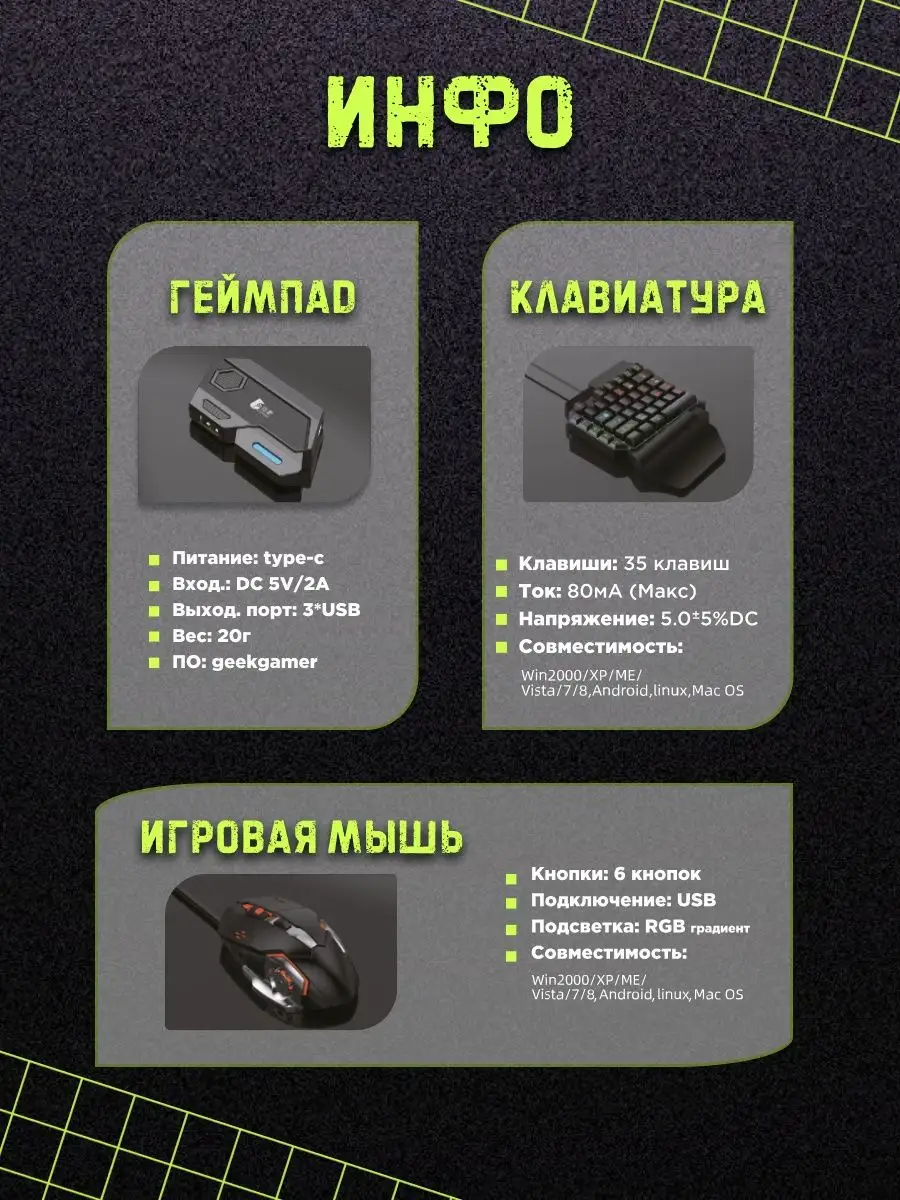 Геймпад для смартфона Клавиатура Мышка PUBG Триггер VOYOR 151566655 купить  за 1 949 ₽ в интернет-магазине Wildberries