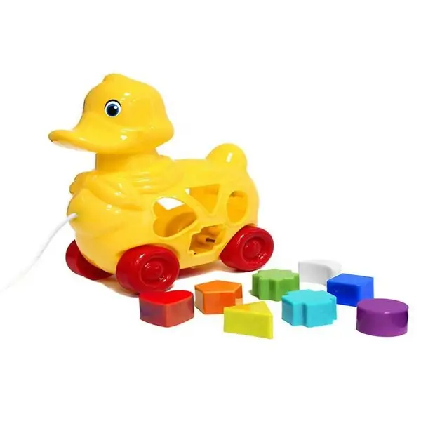 Каталка-сортер "Утка", на верёвке