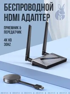 Беспроводной адаптер HDMI транслятор на большой экран 4К HD Bravus 151685808 купить за 6 177 ₽ в интернет-магазине Wildberries